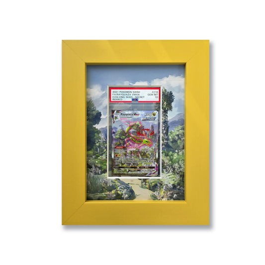 Rayquaza Vmax Print 1 Graded Card Slab Frame | 33x30mm 'Showpiece'