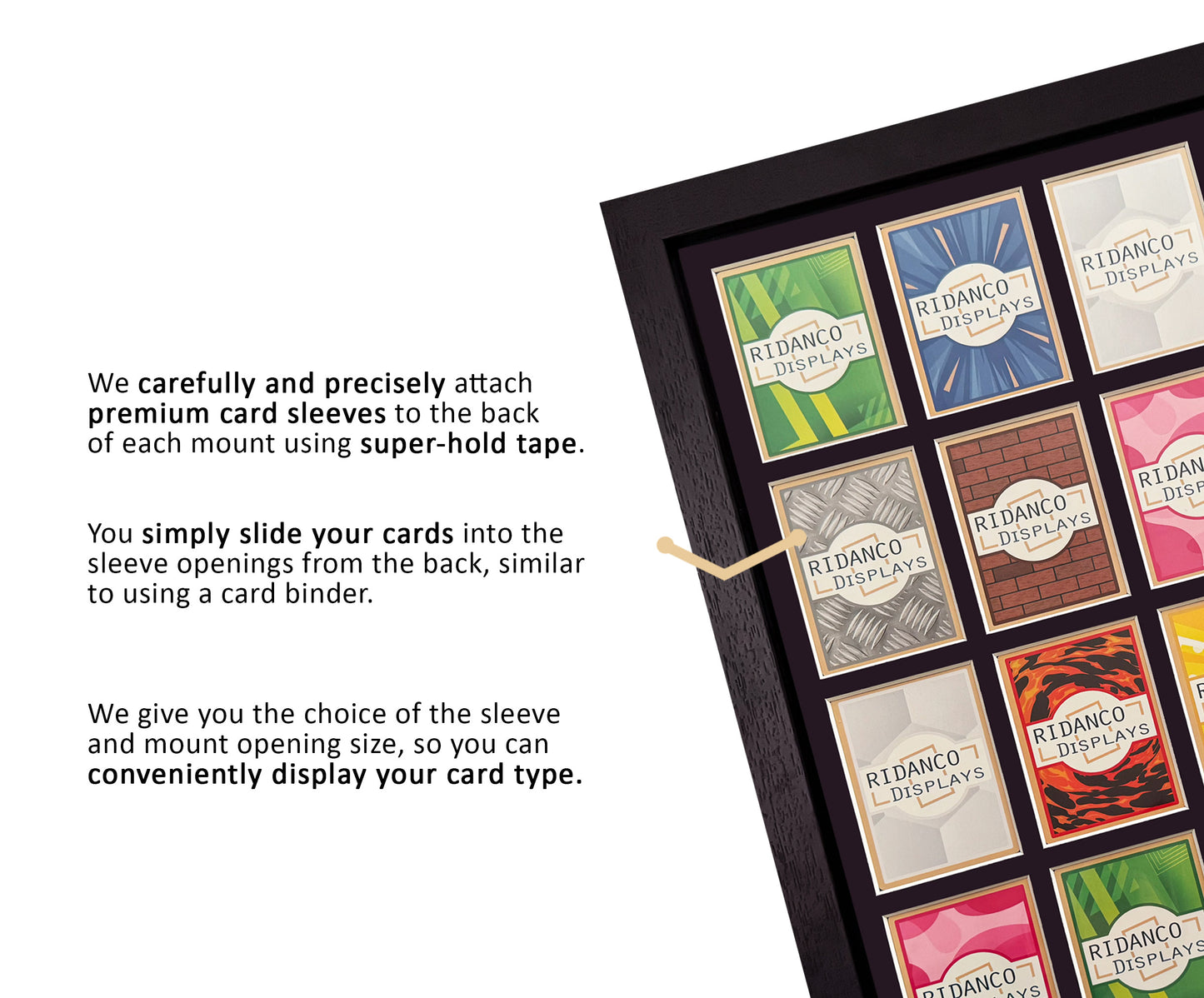 15 (3x5) Raw Trading Card Display Frame | Black