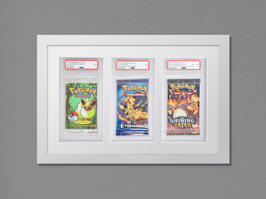 3 Graded Booster Pack Display Frame | White, 21x32mm