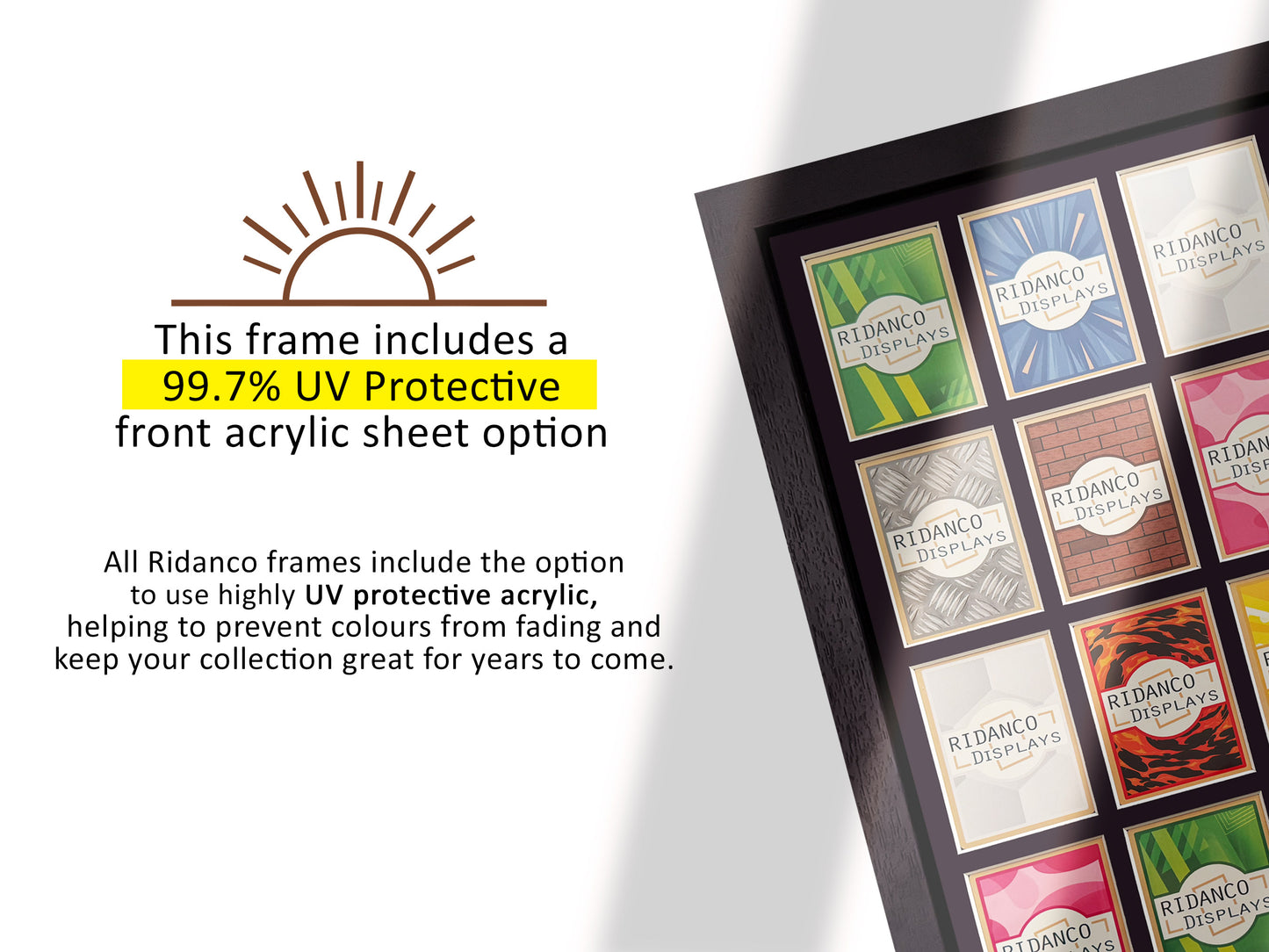 15 (3x5) Raw Trading Card Display Frame | Black