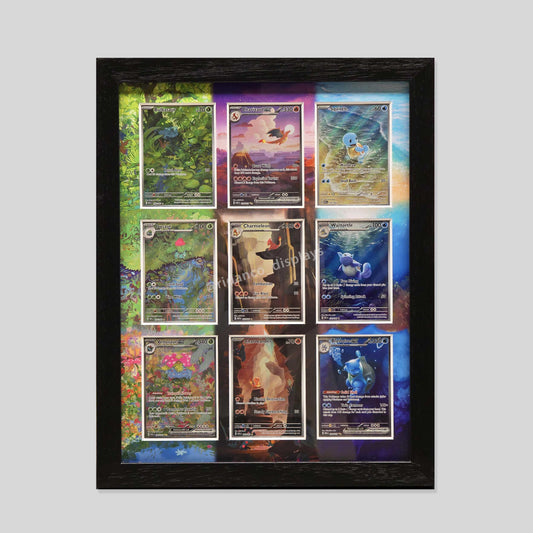 Pokemon 151 Evo Line Print 9 Starters Raw Card Frame