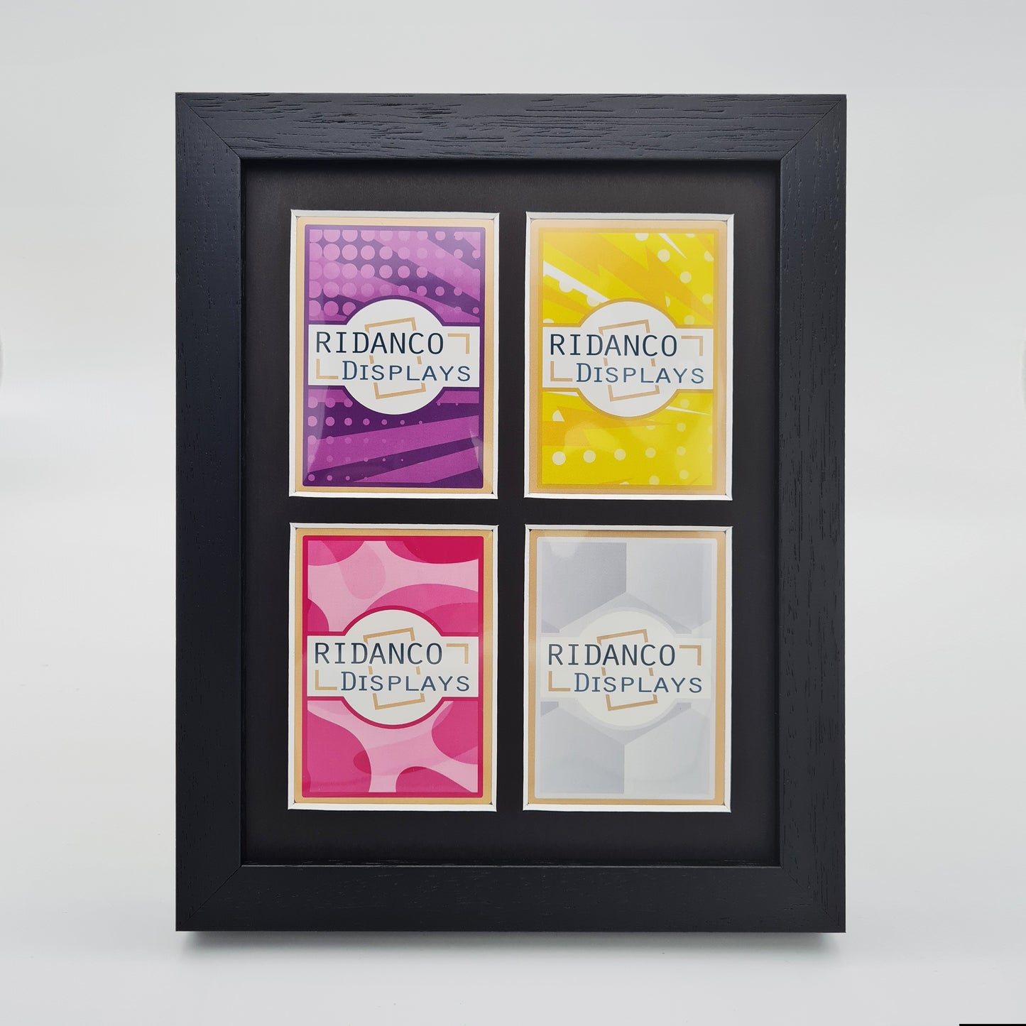 4 Raw Trading Card Display Frame | Black, 22x22mm (2x2 Layout)