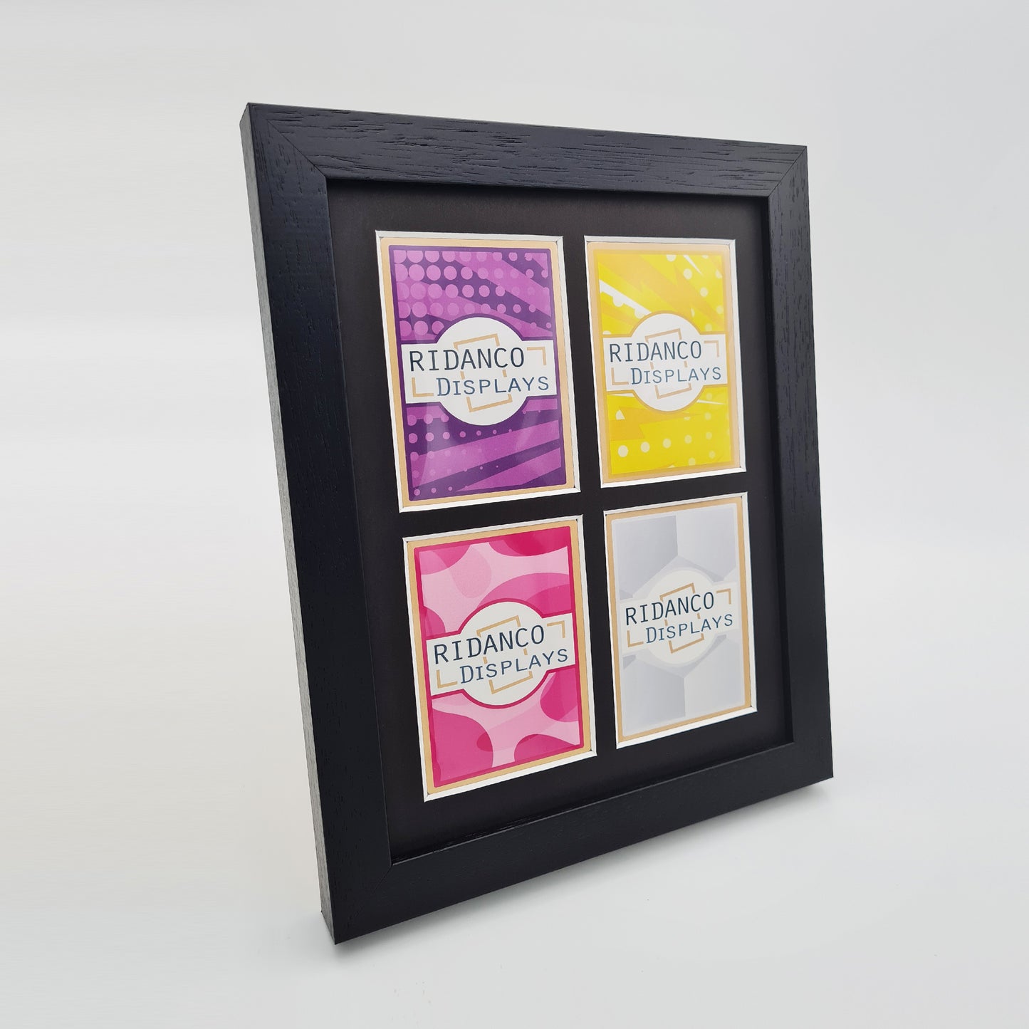 4 Raw Trading Card Display Frame | Black, 22x22mm (2x2 Layout)