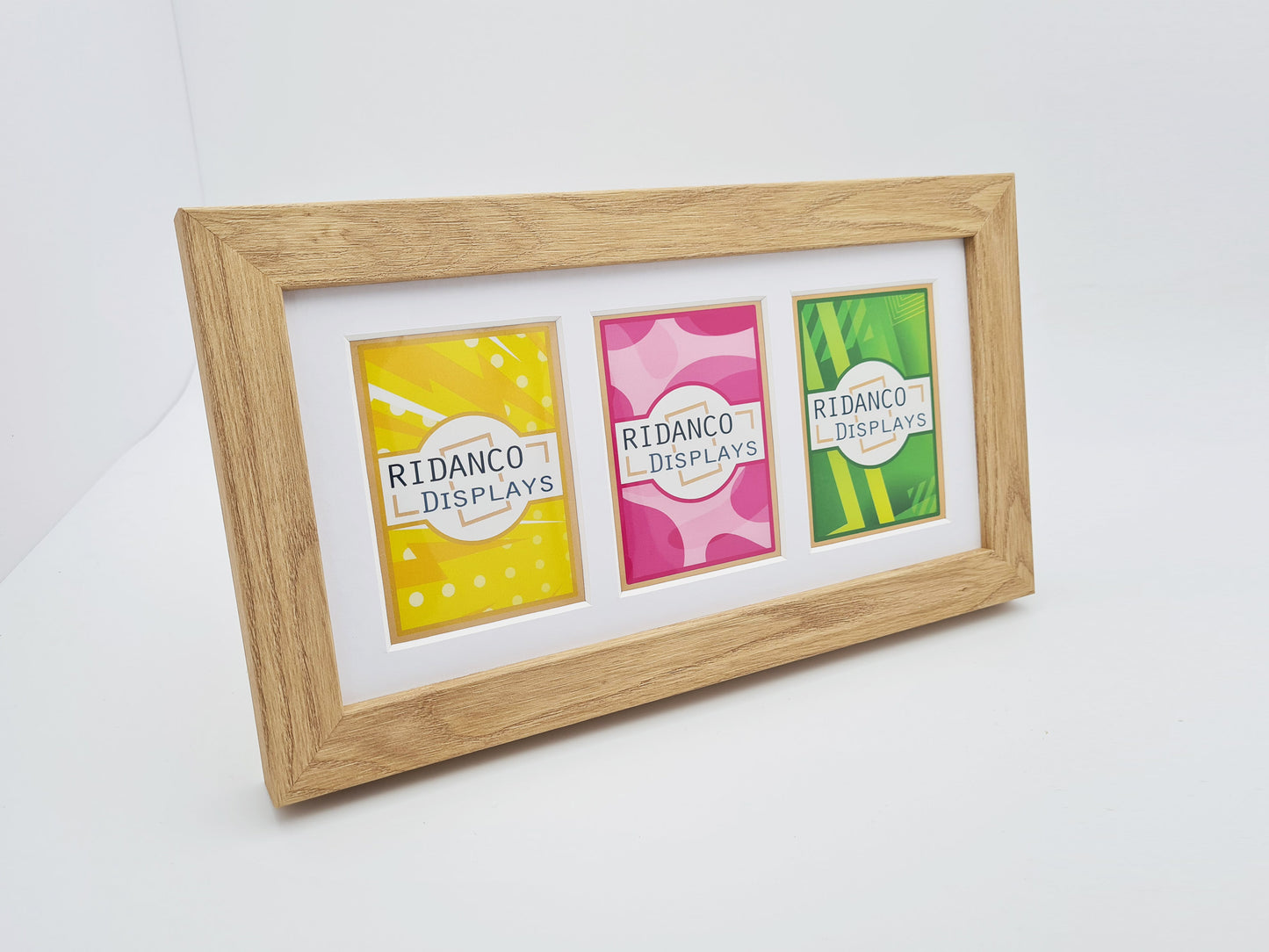 3 Raw Trading Card Display Frame | Oak, 22x22mm