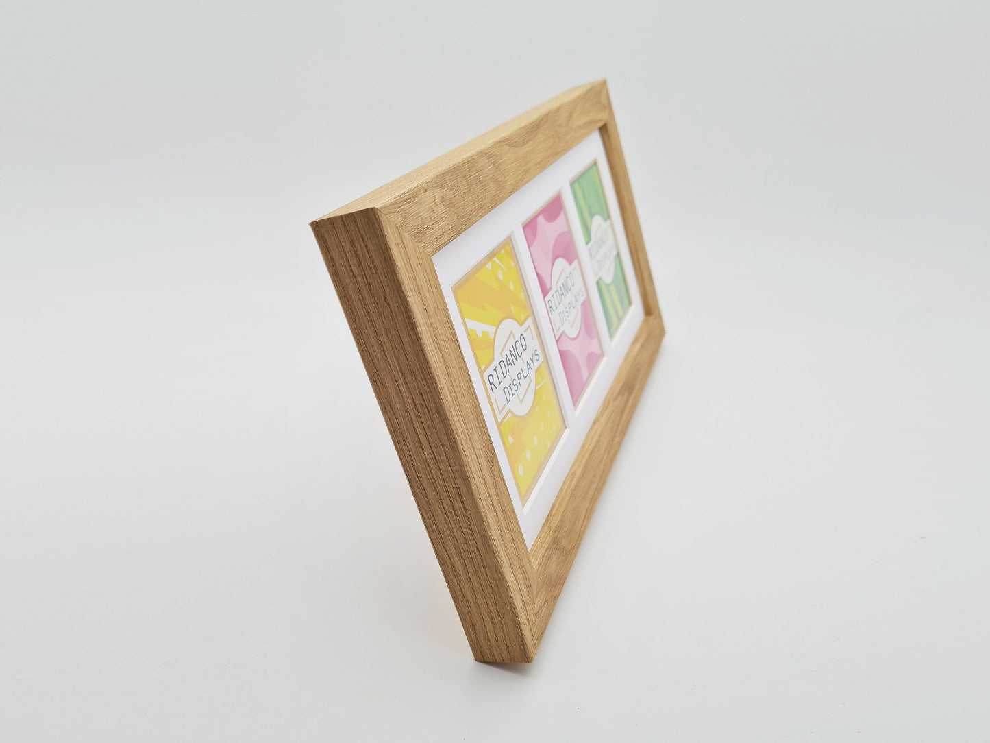 3 Raw Trading Card Display Frame | Oak, 22x22mm