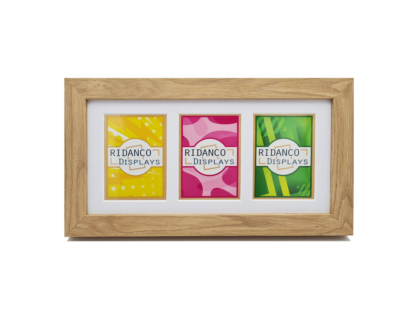 3 Raw Trading Card Display Frame | Oak, 22x22mm