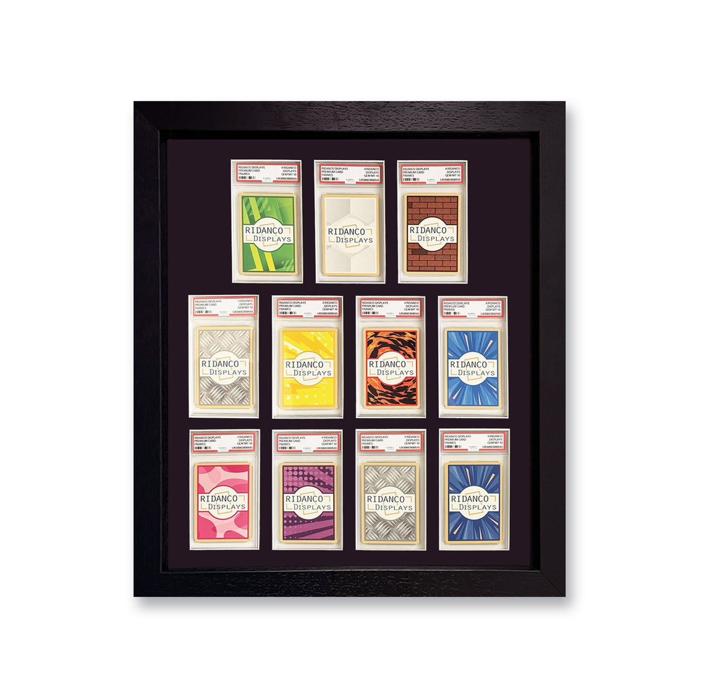 11 (3+4+4) Graded Card Slab Frame | Black, 39x29mm