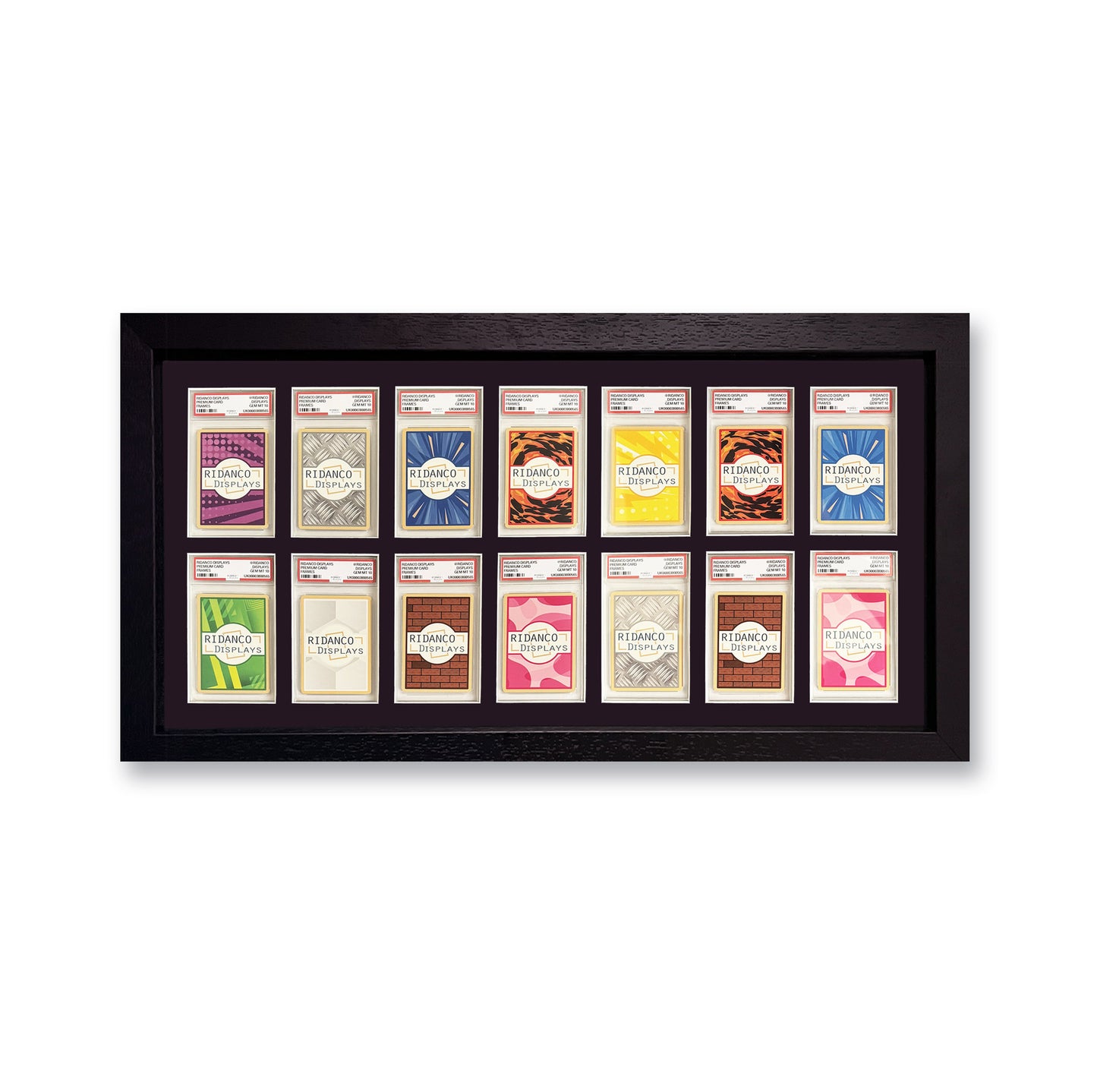 14 (2x7) Graded Card Slab Frame | Black, 39x29mm