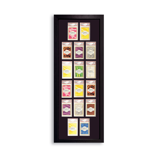 16 (2+3+3+3+3+2) Graded Card Slab Frame | Black, 39x29mm