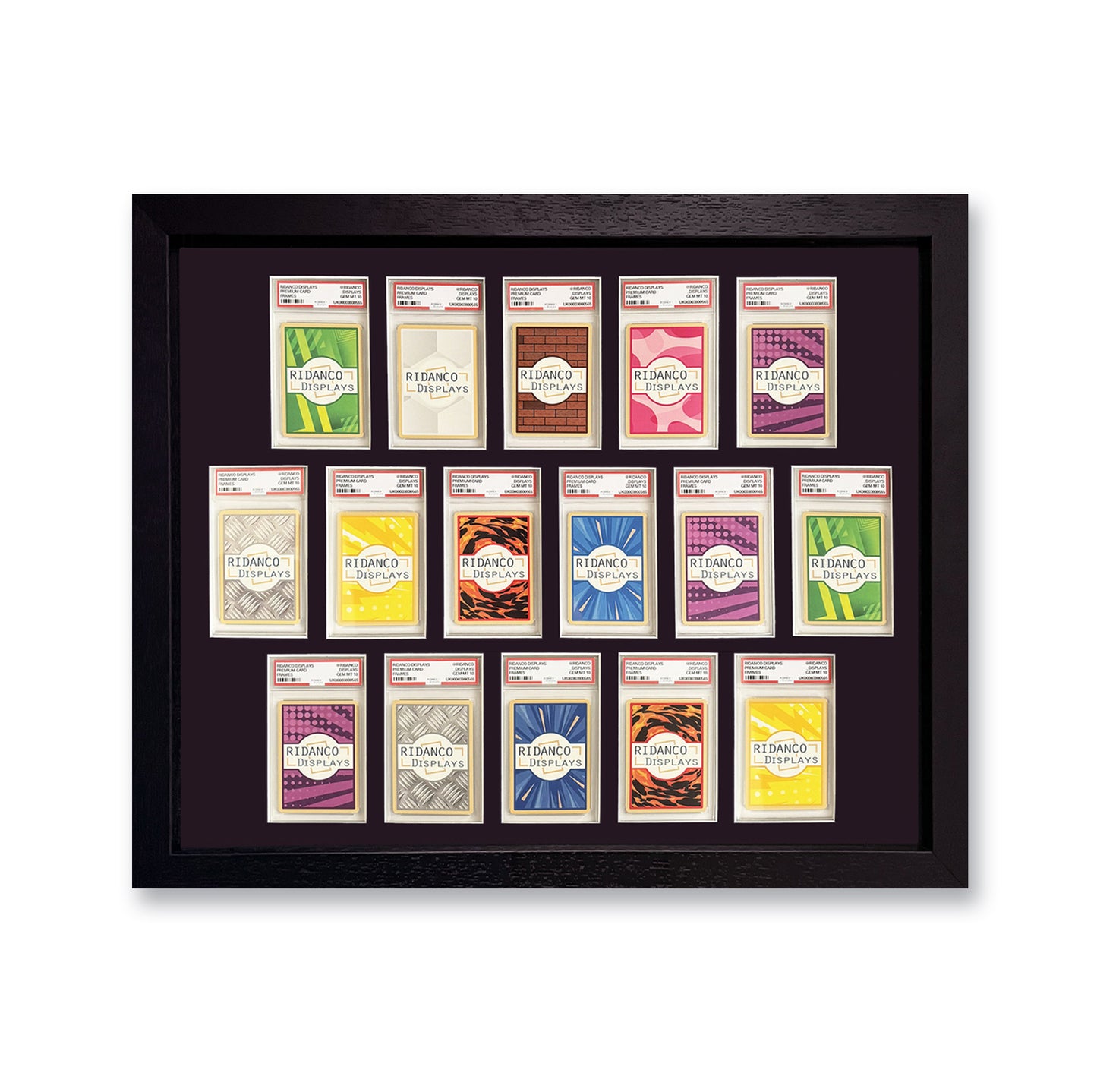 16 (5+6+5) Graded Card Slab Frame | Black, 39x29mm