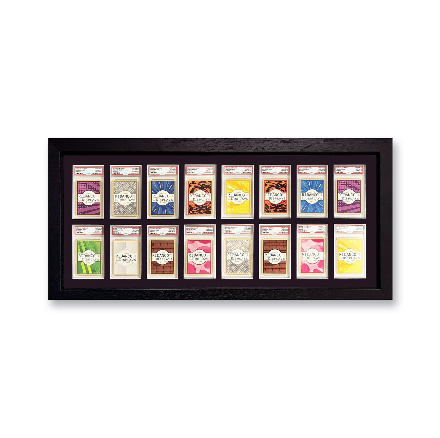 16 (2x8) Graded Card Slab Frame | Black, 39x29mm
