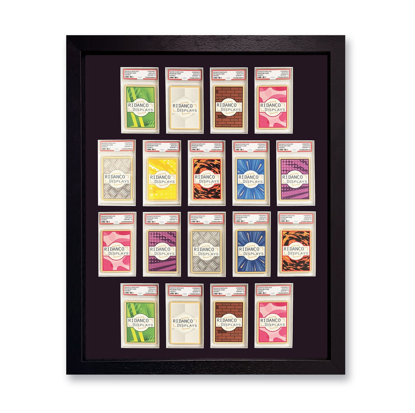 18 (4,5,5,4) Graded Card Slab Frame | Black, 39x29mm