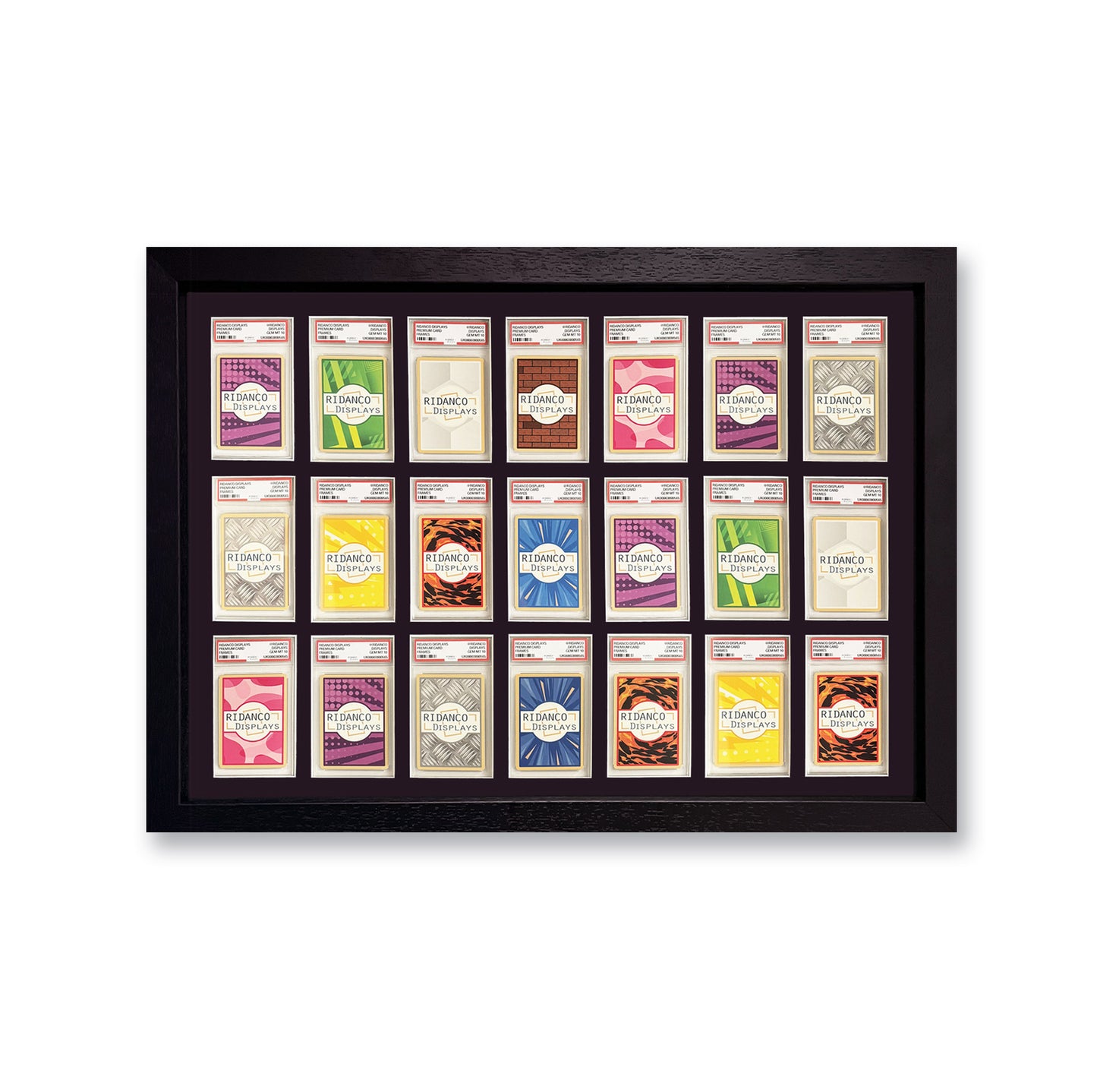 21 (3x7) Graded Card Slab Frame | Black, 39x29mm