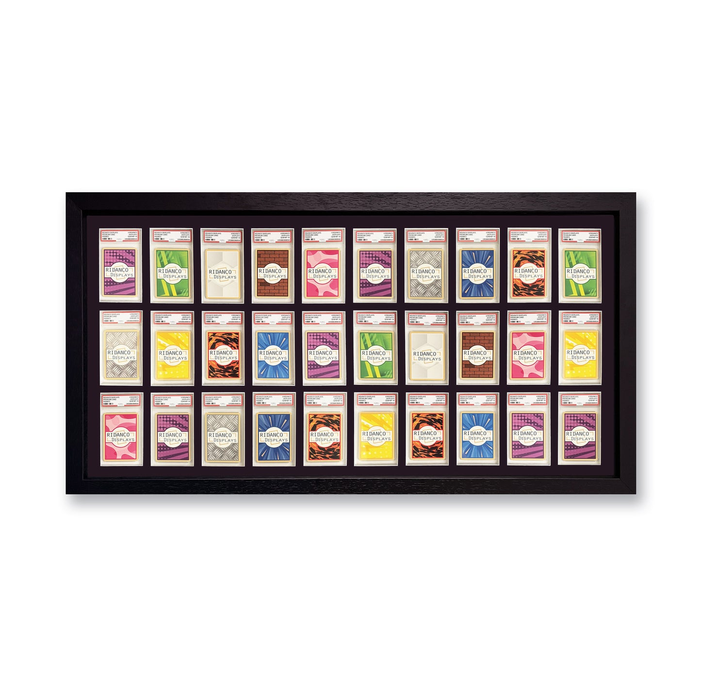 30 (3x10) Graded Card Slab Frame | Black, 39x29mm