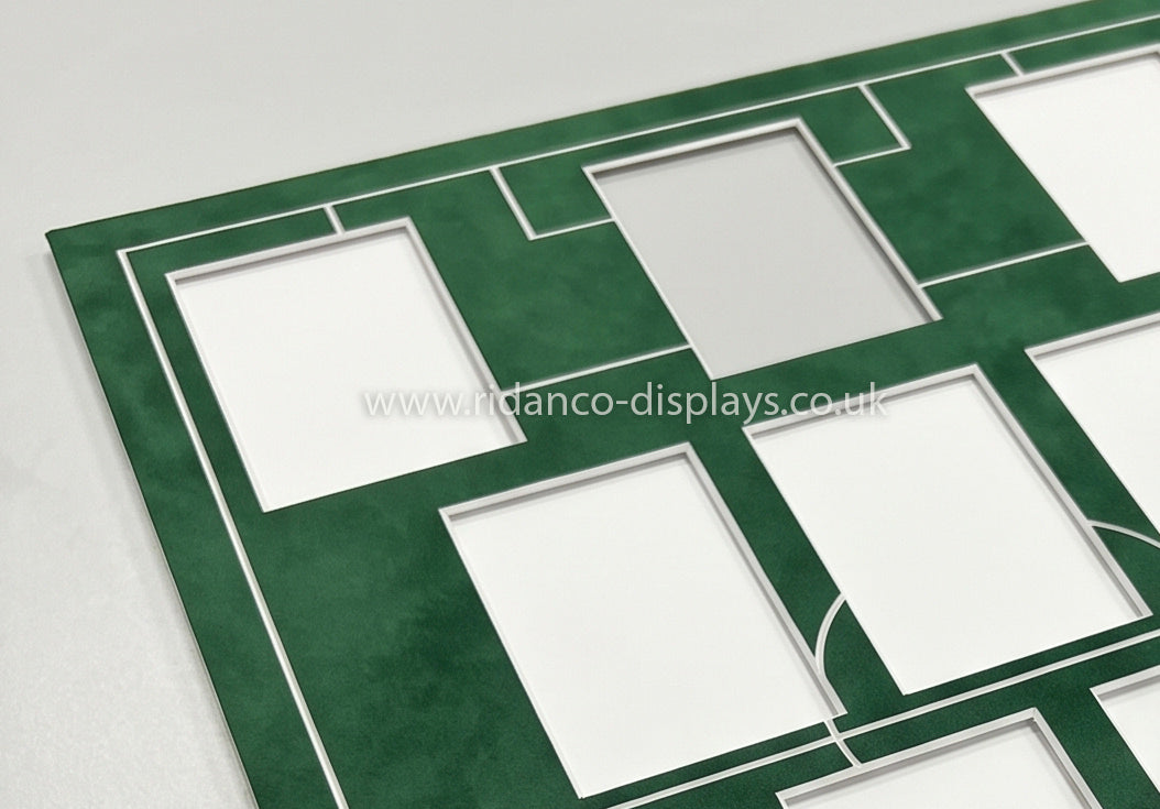 11 (3-4-3) Graded Card Football Pitch Slab Frame | Inscribed