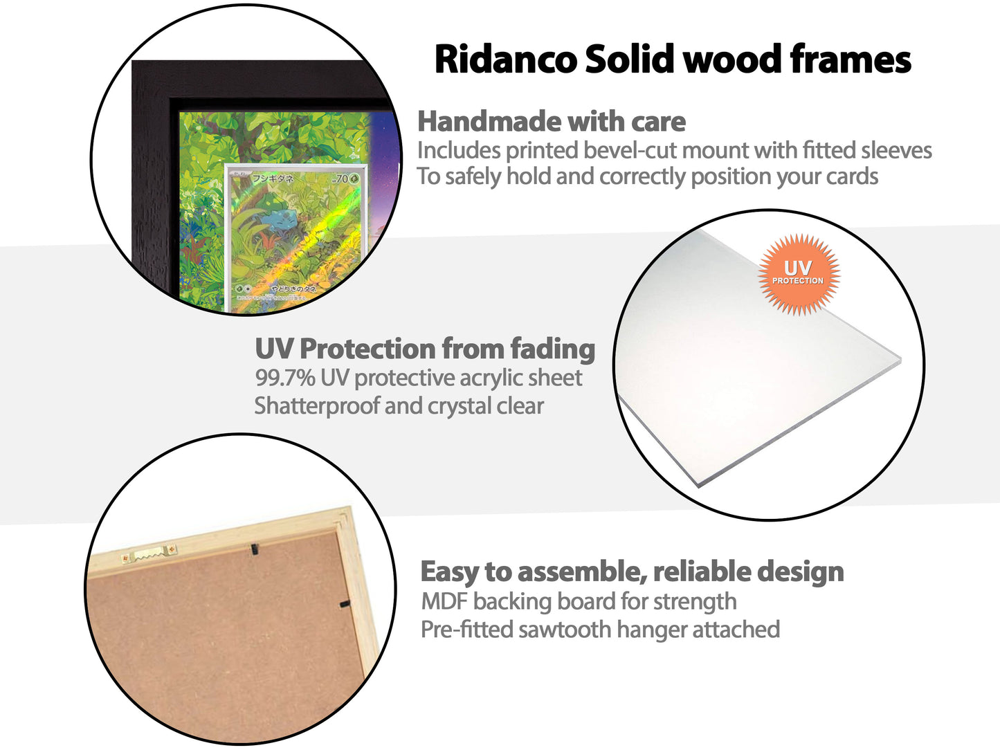 Grass Starter Pokemon 151 Evo Line Print 3 Raw Card Frame