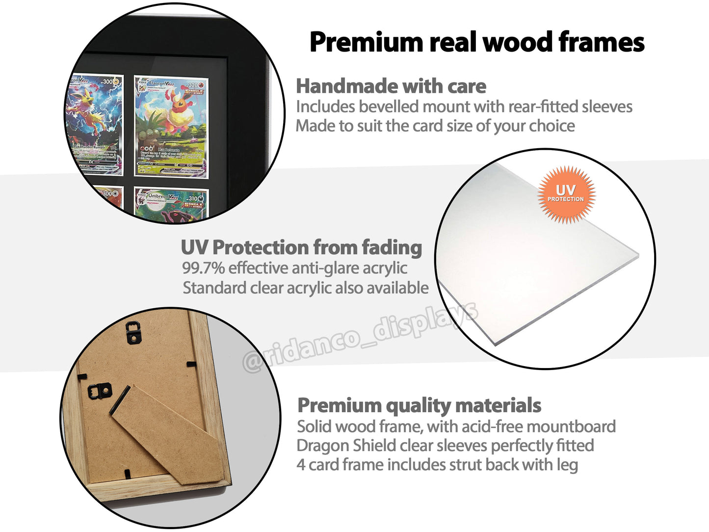 4 Raw Trading Card Display Frame | White, 22x22mm