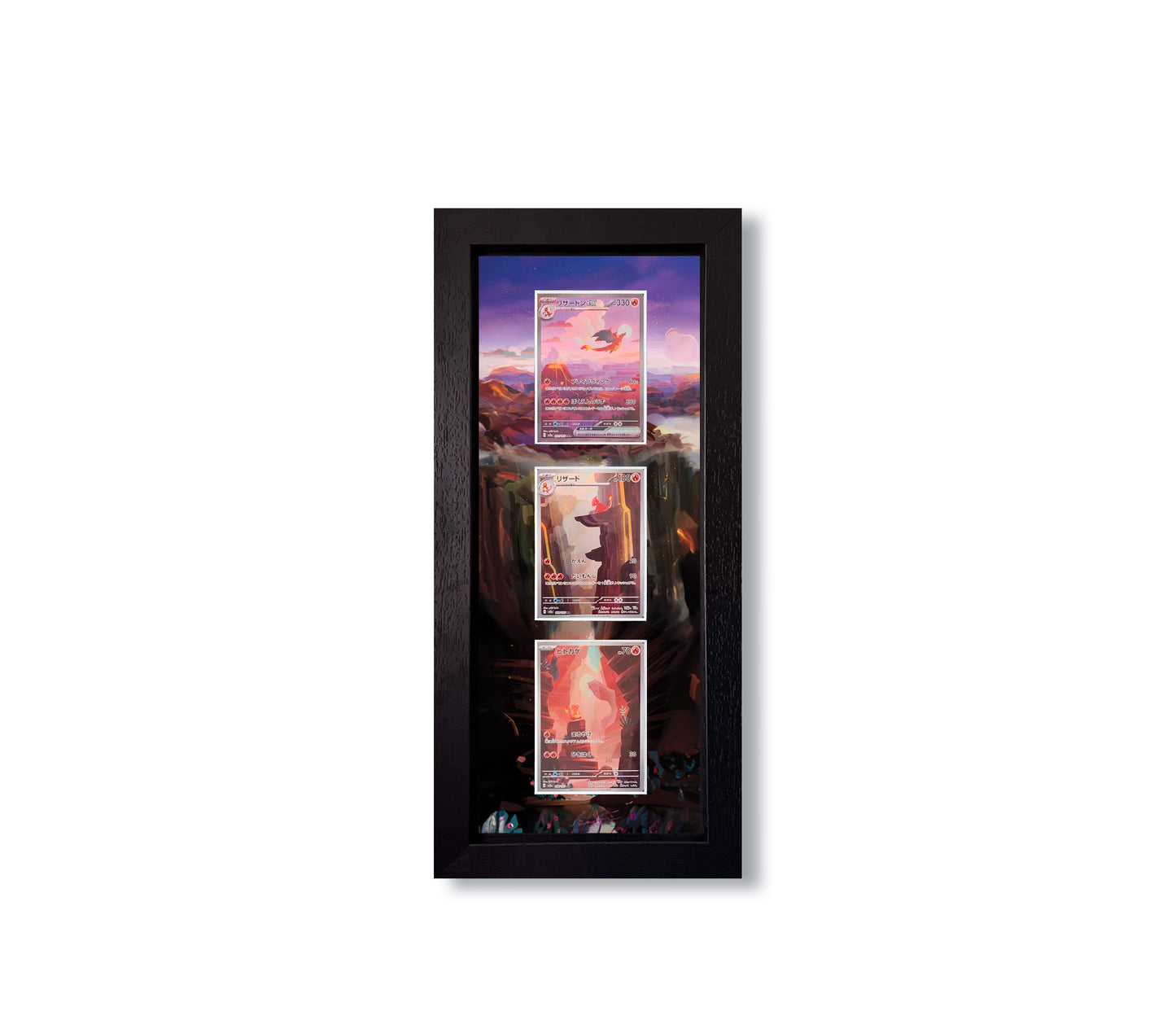 Fire Starter Pokemon 151 Evo Line Print 3 Raw Card Frame
