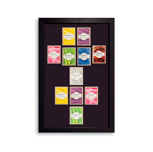 11 (GK + 3,1,4,2 Football Formation) Raw Card Display Frame | Black