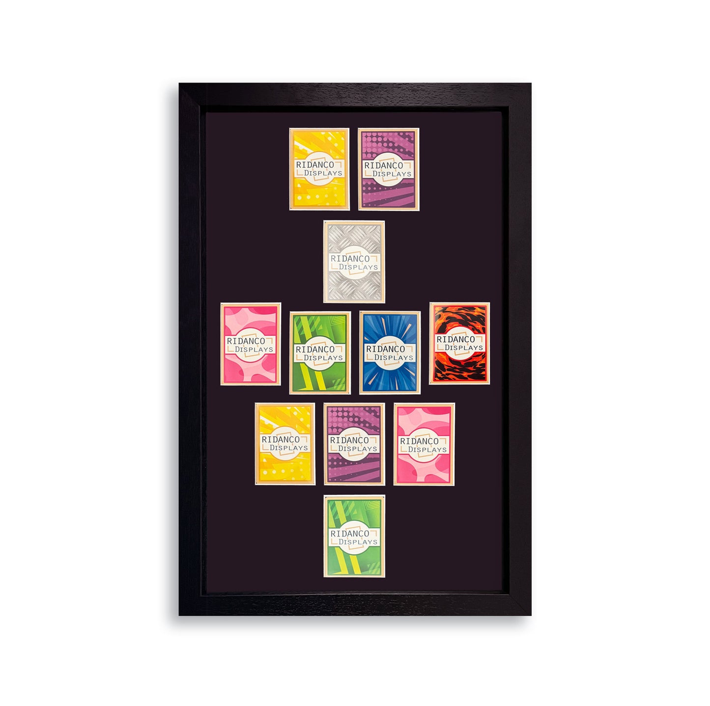 11 (GK + 3,4,1,2 Football Formation) Raw Card Display Frame | Black