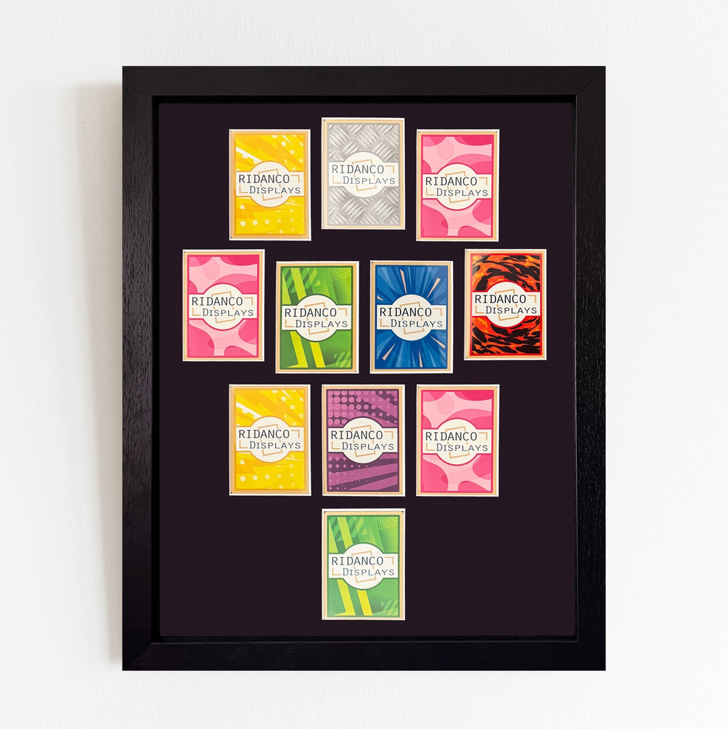 11 (GK + 3,4,3 Football Formation) Raw Card Display Frame | Black