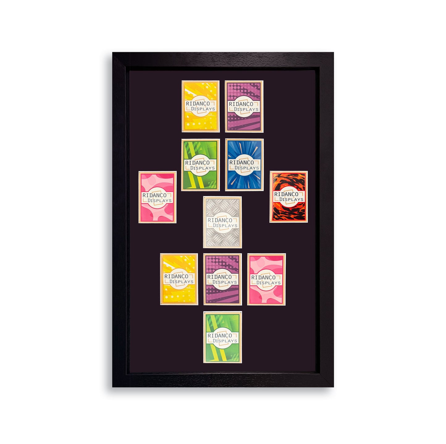 11 (GK + 3,5,2 (2 CAM) Football Formation) Raw Card Display Frame | Black