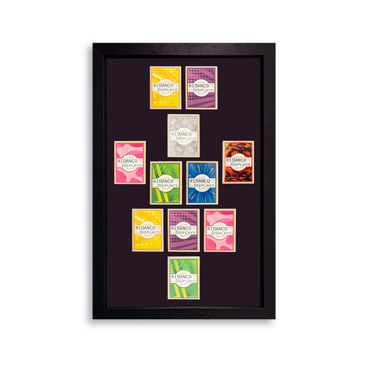 11 (GK + 3,5,2 (2 CDM) Football Formation) Raw Card Display Frame | Black