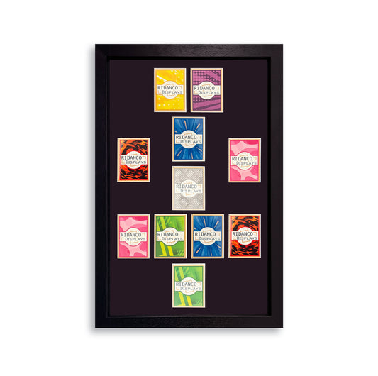 11 (GK + 4,1,2,1,2 Football Formation) Raw Card Display Frame | Black