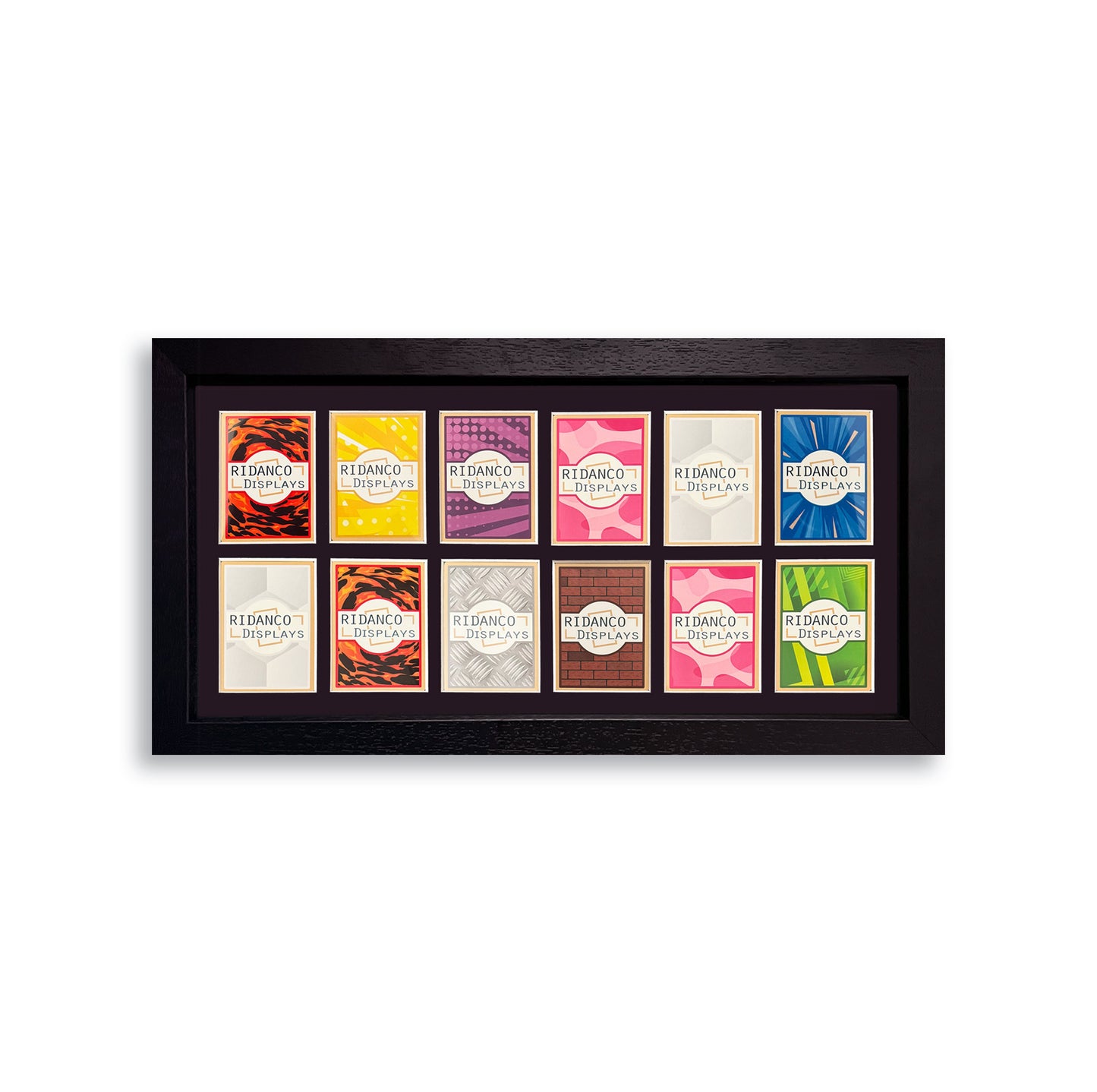12 (6x2) Raw Trading Card Display Frame | Black