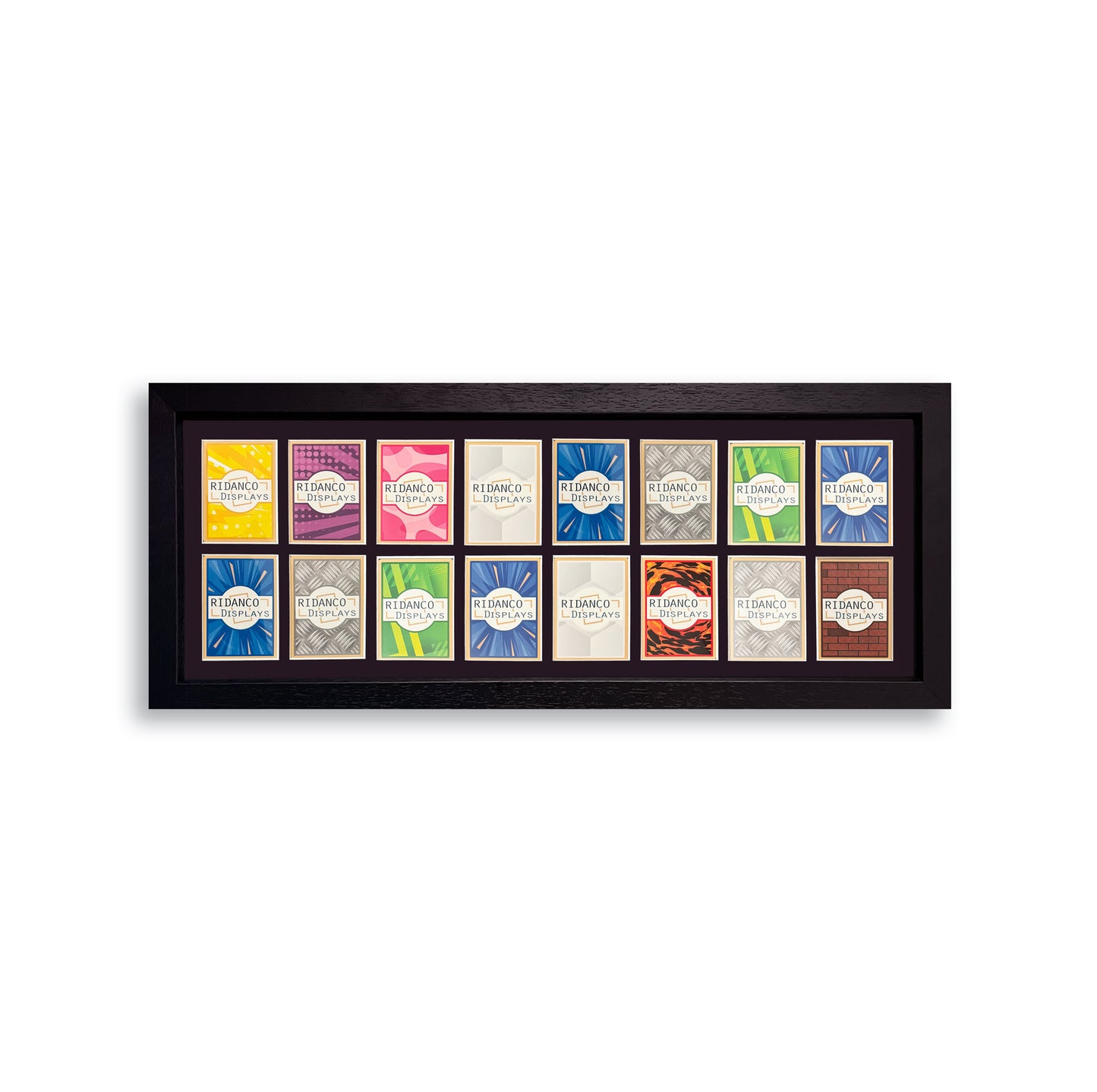 16 Raw (2x8) Trading Card Display Frame | Black