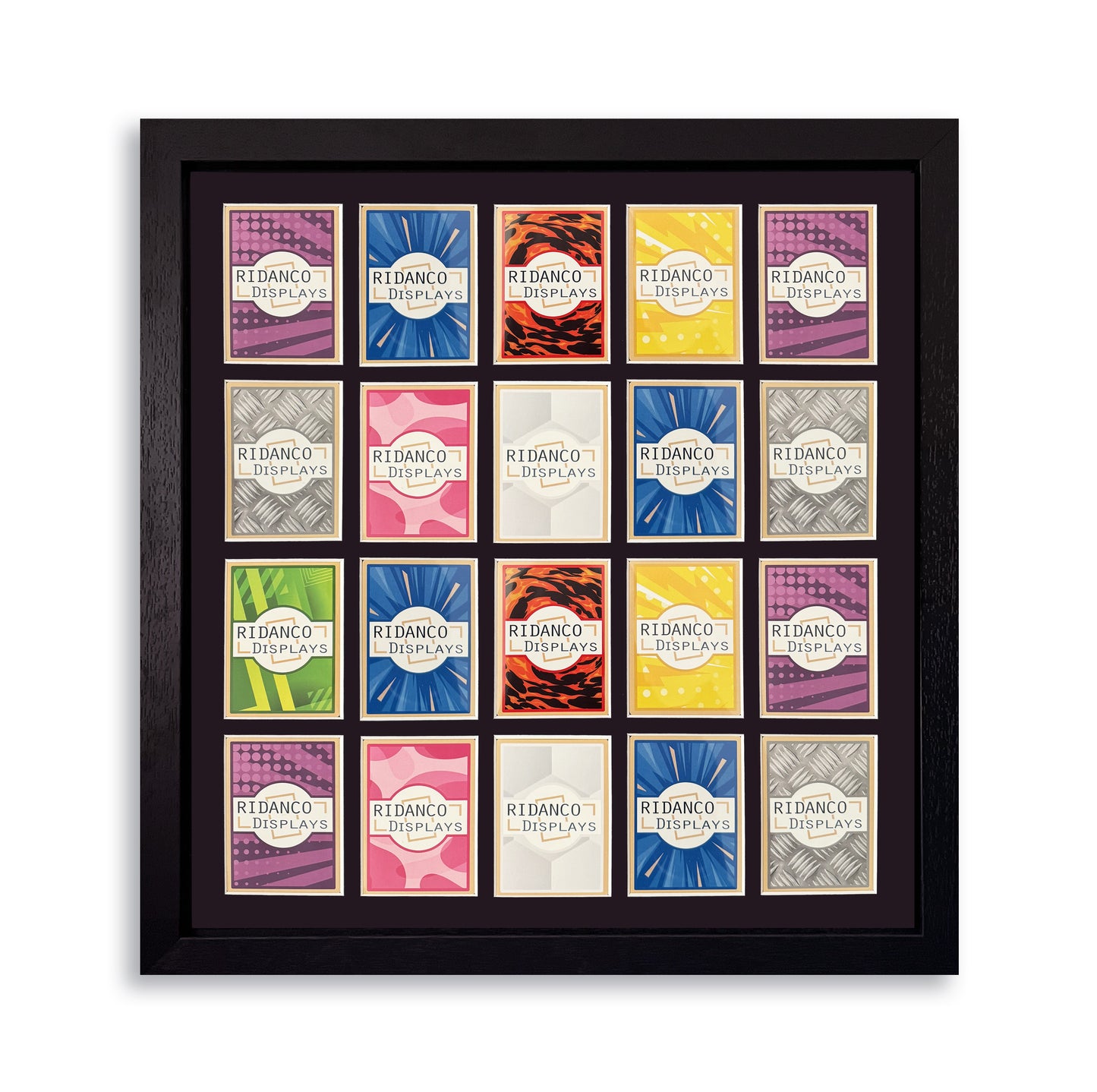 20 (5x4) Raw Trading Card Display Frame | Black