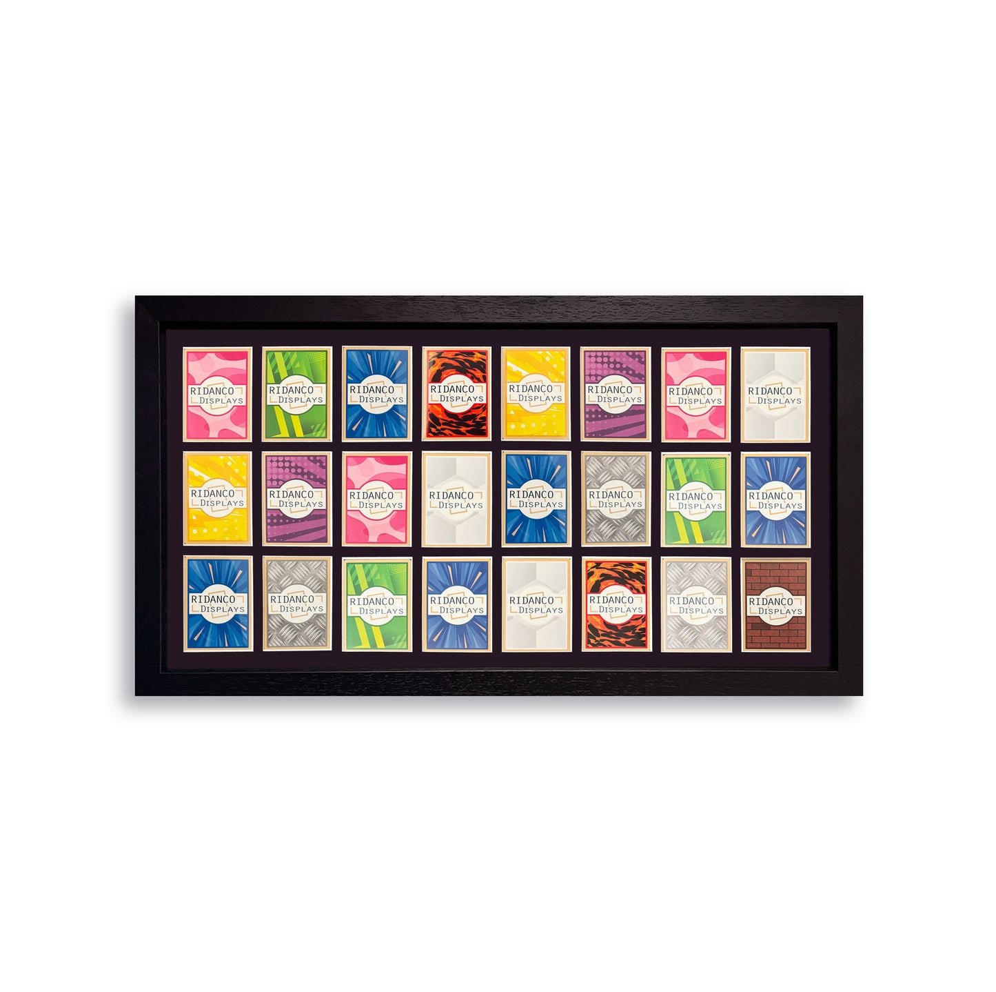 24 (8x3) Raw Trading Card Display Frame | Black
