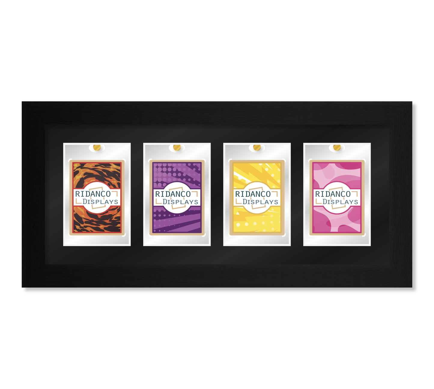 4 (1x4 Layout) Magnetic (One-Touch) Cases Frame | Black