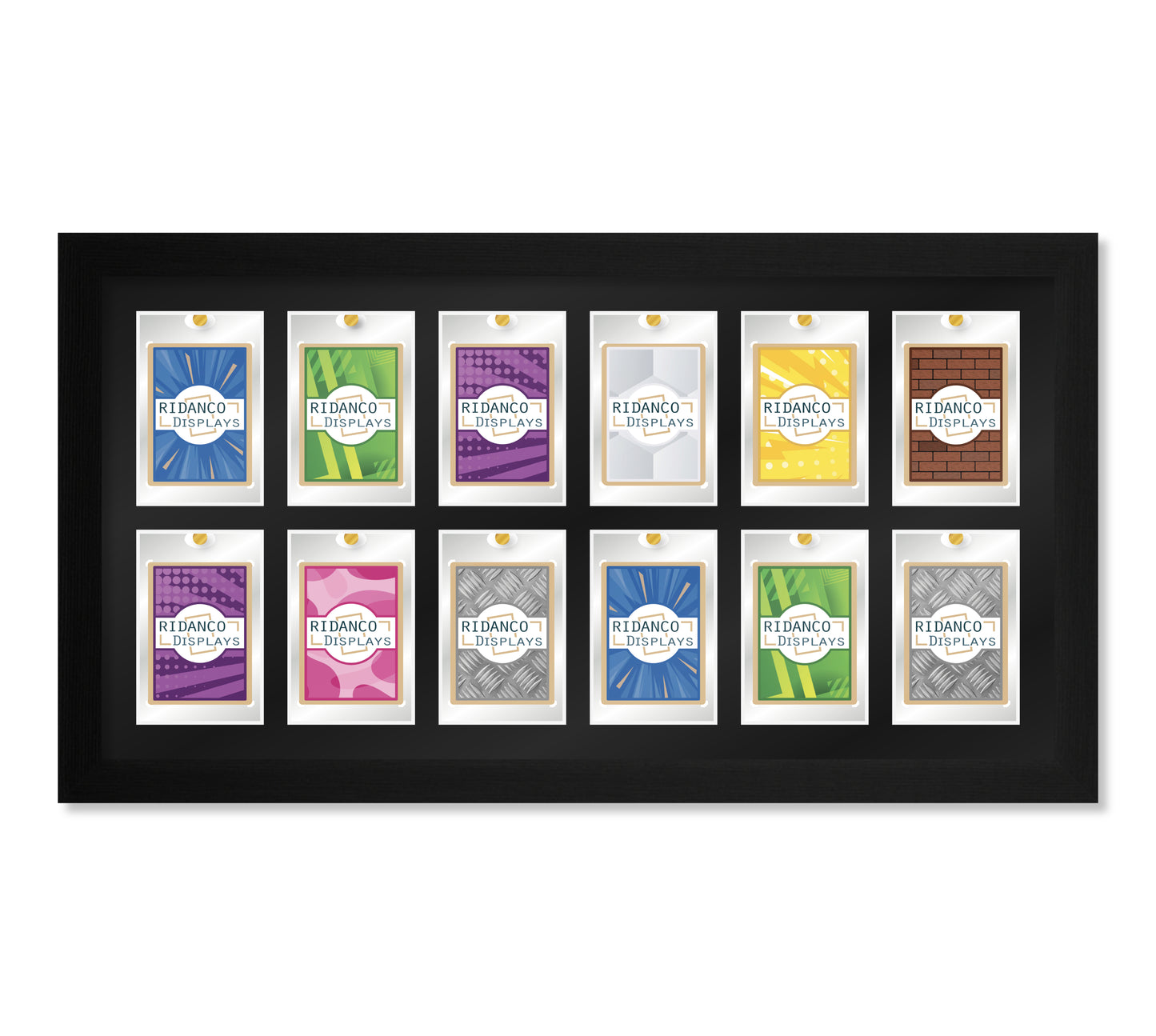 12 (2 rows of 6) Magnetic (One-Touch) Cases Frame | Black