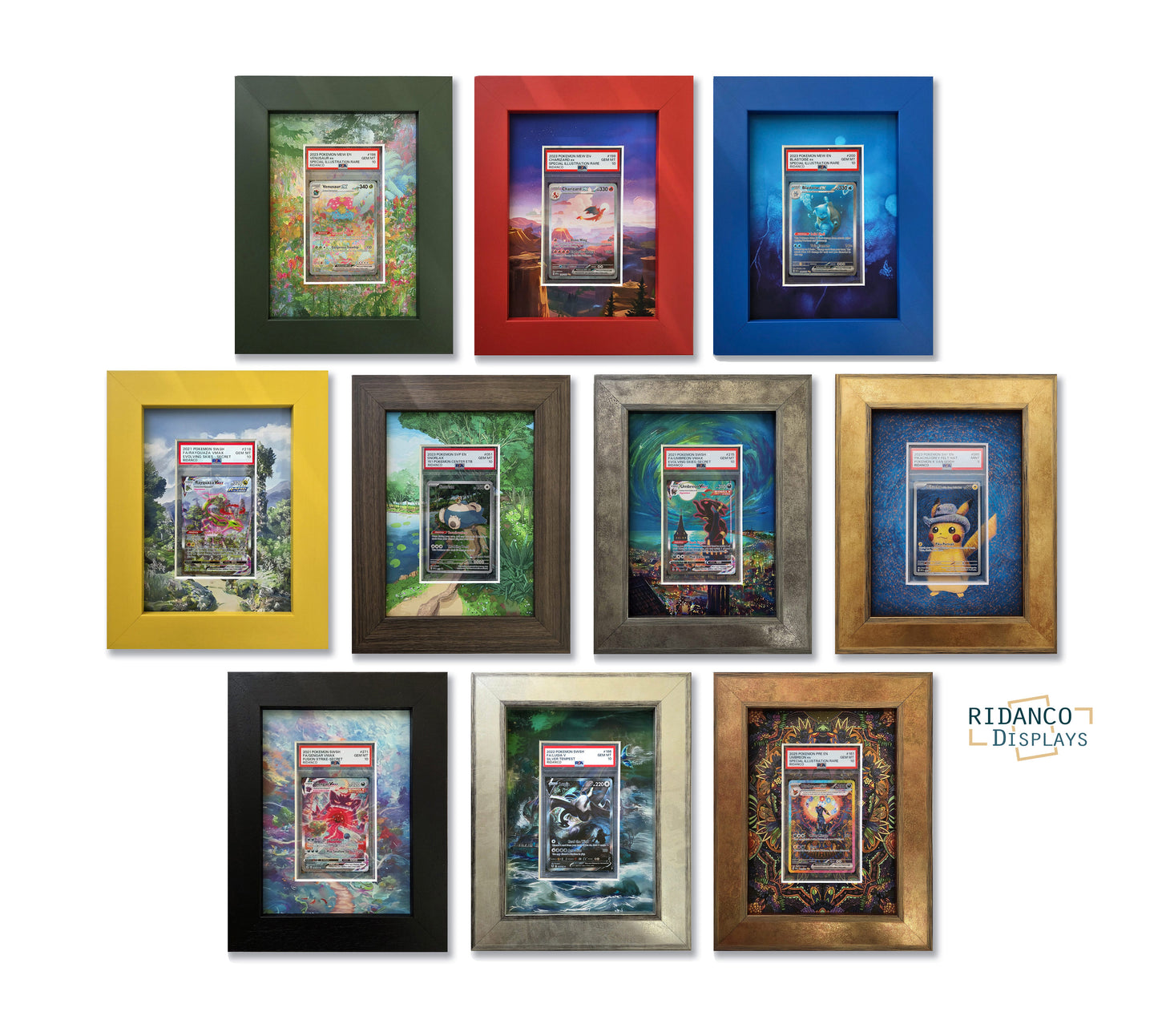 Umbreon Vmax (Moonbreon) Print 1 Graded Card Slab Frame | 33x30mm 'Showpiece'