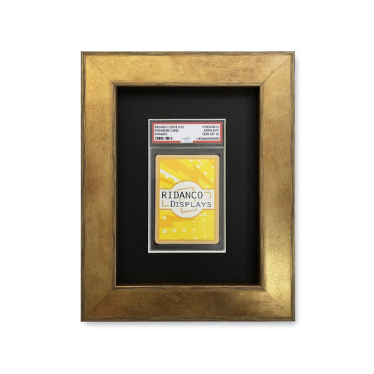 Gold Frame/Black Mount 1 Graded Card Slab Frame | 33x30mm 'Showpiece'