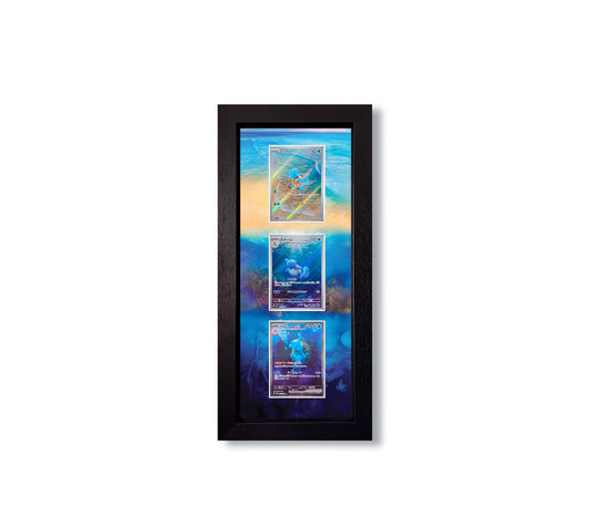 Water Starter Pokemon 151 Evo Line Print 3 Raw Card Frame