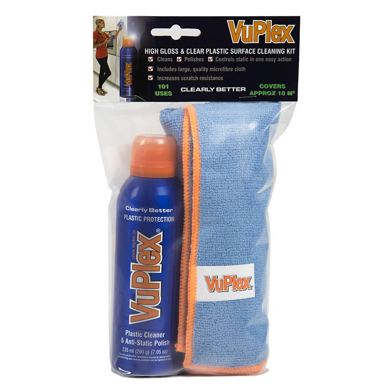 Vuplex Acrylic Cleaner Kit (235ml and Cloth)