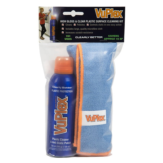 Vuplex Acrylic Cleaner Kit (235ml and Cloth)
