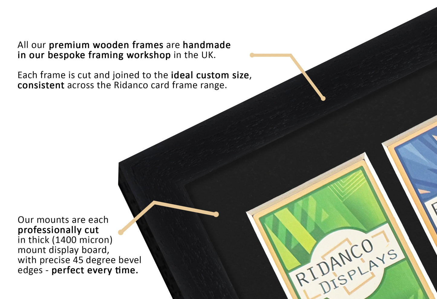 8 Raw Trading Card Display Frame | Black, 22x22mm | Ridanco Core