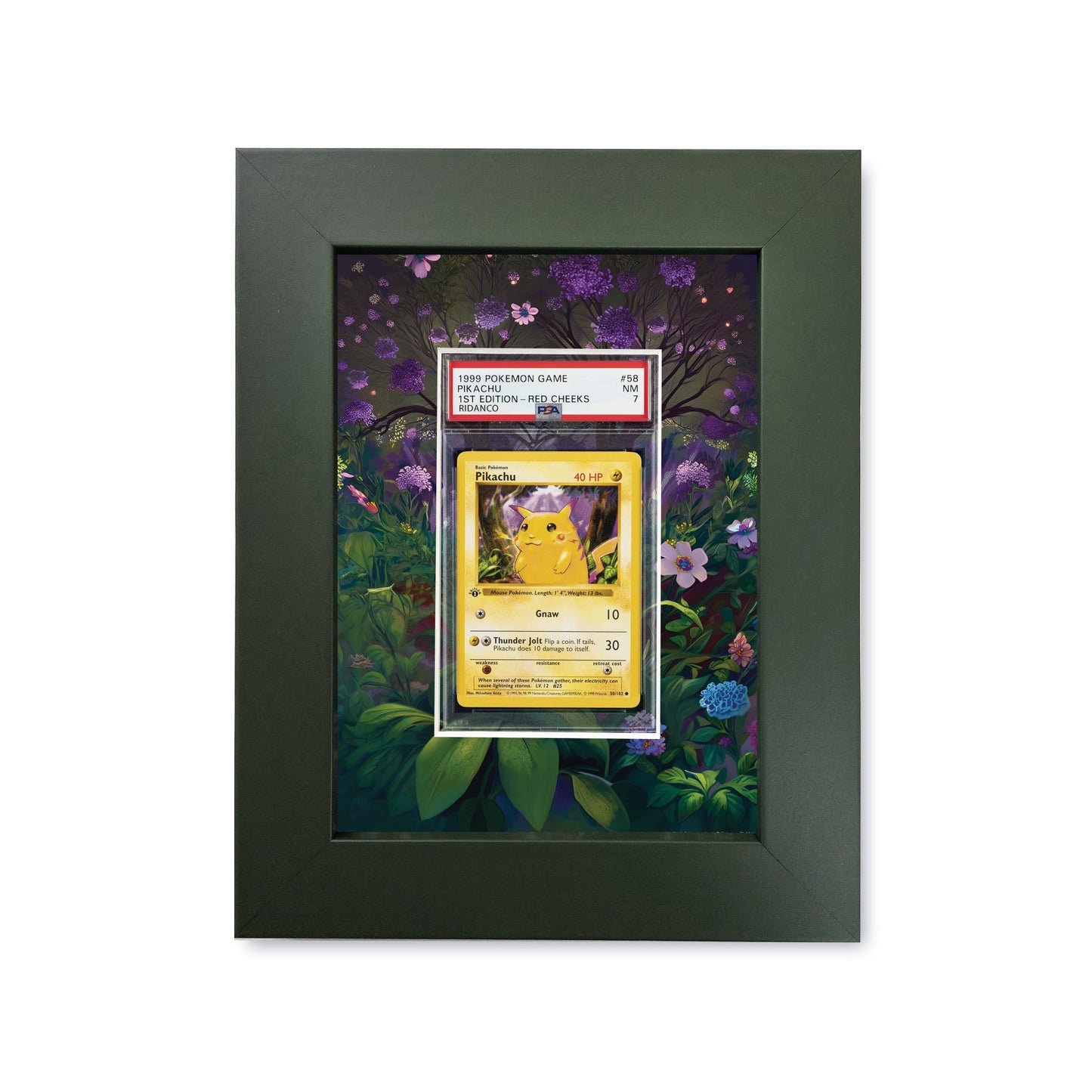 Base Set Pikachu Print 1 Graded Card Slab Frame | 33x30mm 'Showpiece'