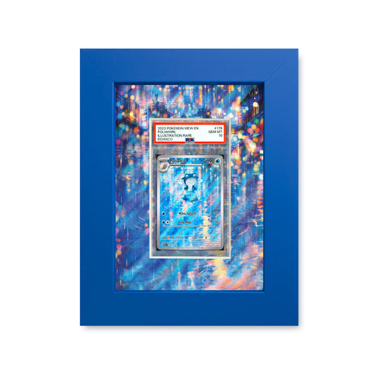 Poliwhirl Illustration Rare Print 1 Graded Card Slab Frame | 33x30mm 'Showpiece'
