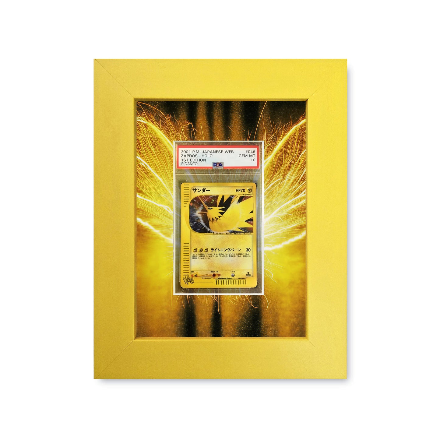 Zapdos Web Series 046 Print 1 Graded Card Slab Frame | 33x30mm 'Showpiece'