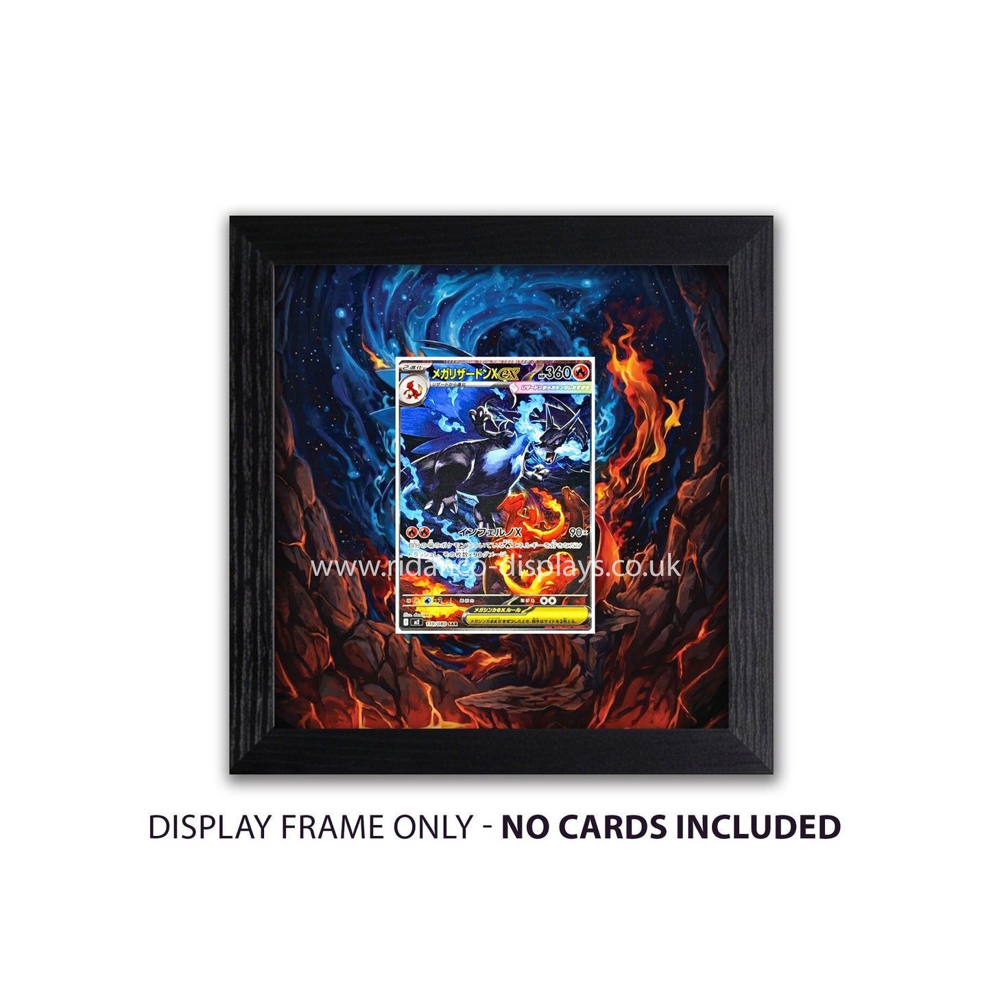 Mega Charizard X Ex Phantasmal Flames Raw Card Frame | 20mm 'Showpiece Raw'