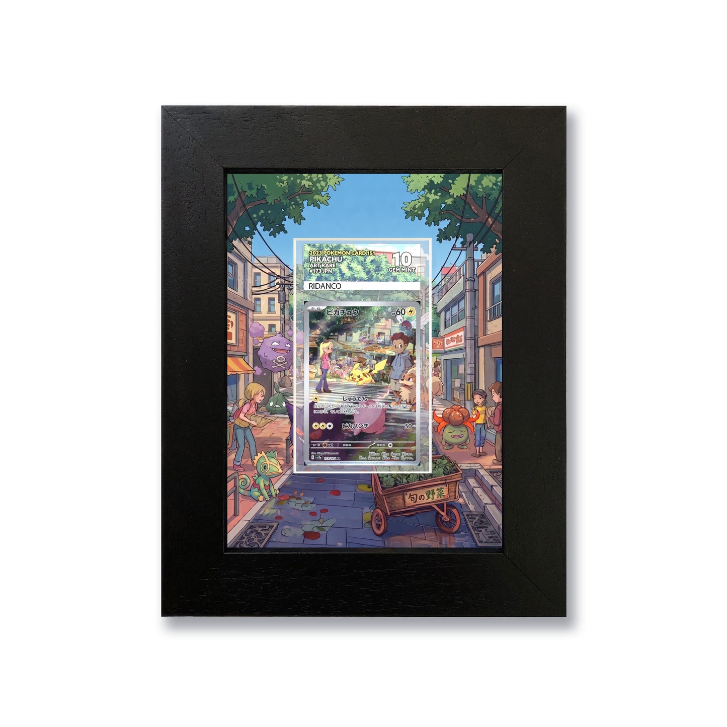 Pikachu 151 Art Rare Print 1 Graded Card Slab Frame | 33x30mm 'Showpiece'