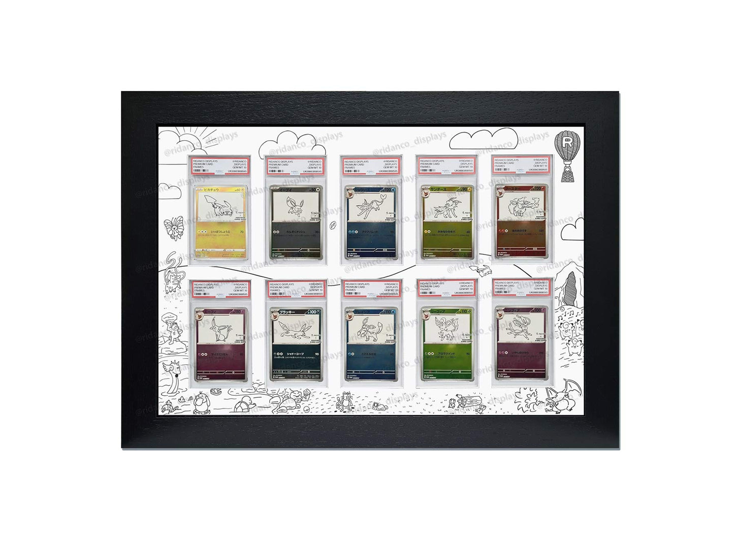 Yu Nagaba Pokemon Hand-drawn Illustration (Print) 10 Slab Frame