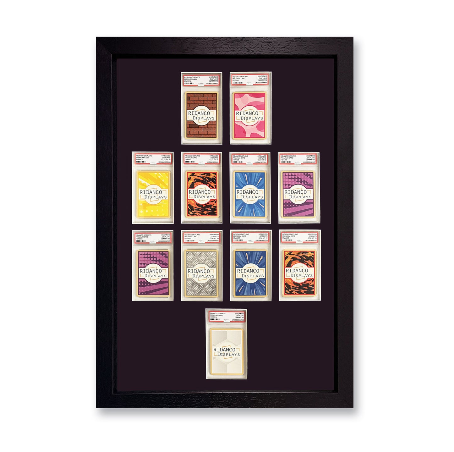 11 Graded Card (4-4-2 Formation) Slab Frame Frame | Various Colours