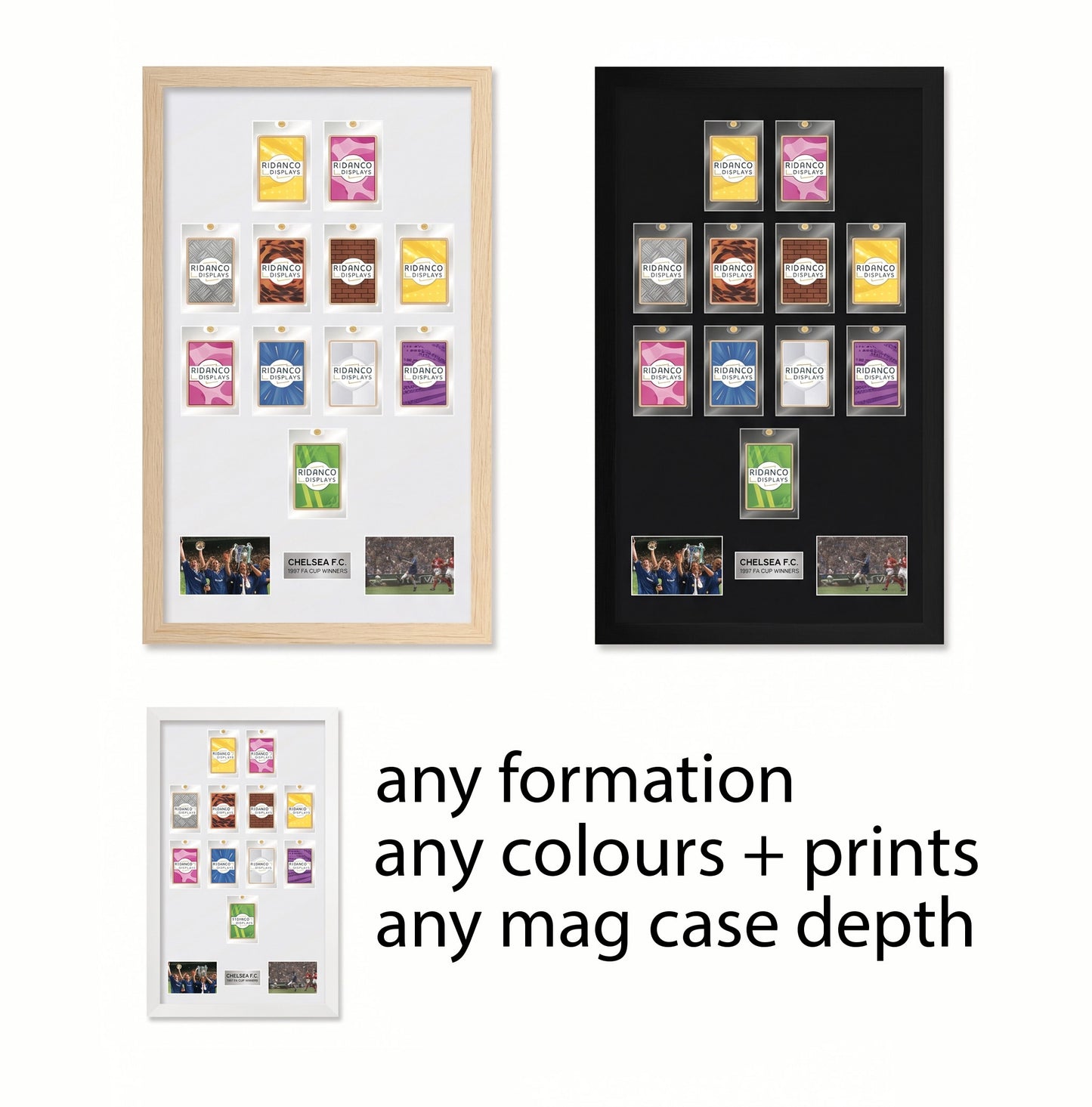 11 Magnetic (One Touch) Cases Display Frame | Standard Mount + 'Extras' | Various Colours