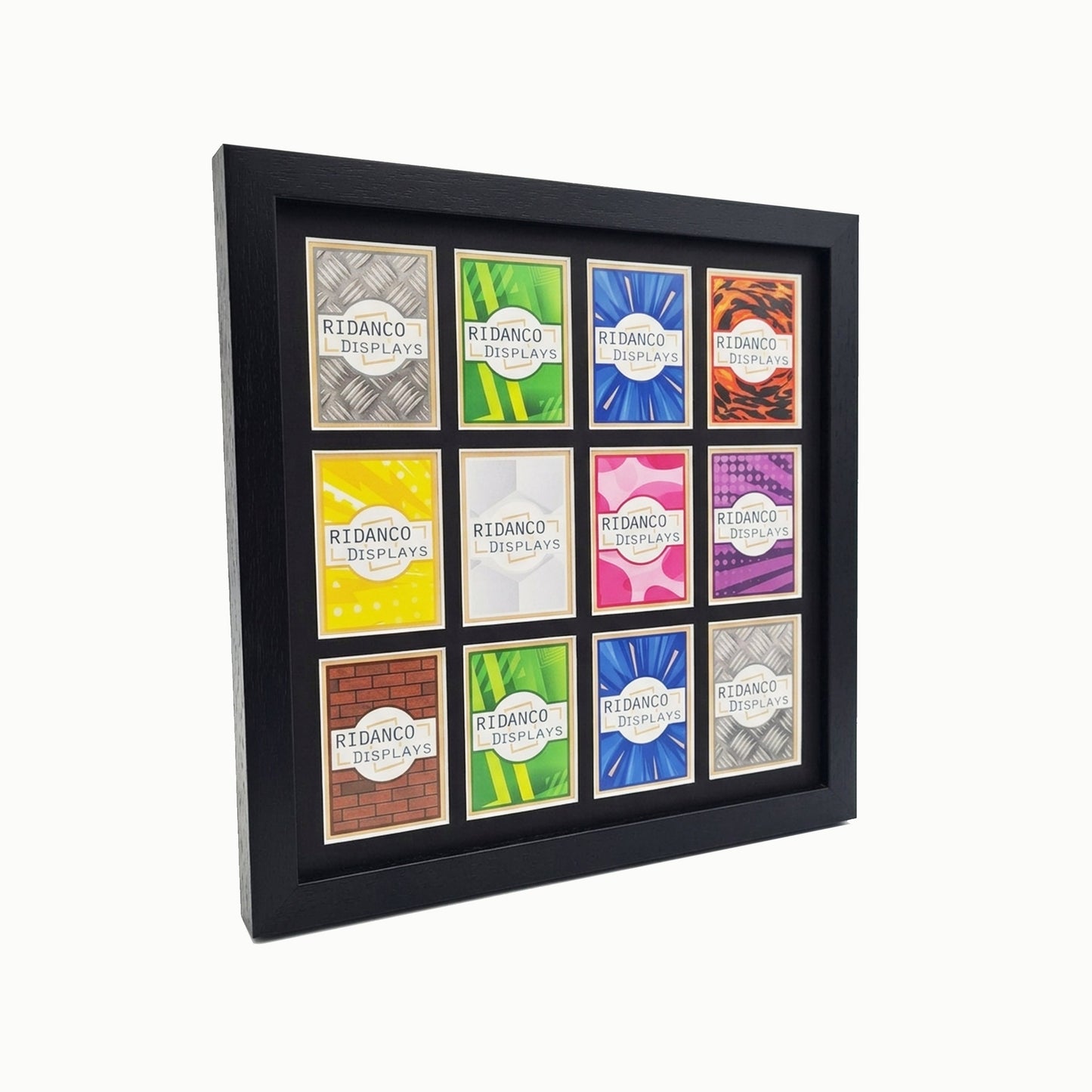 12 (4x3) Raw Trading Card Display Frame | Black | Ridanco Core