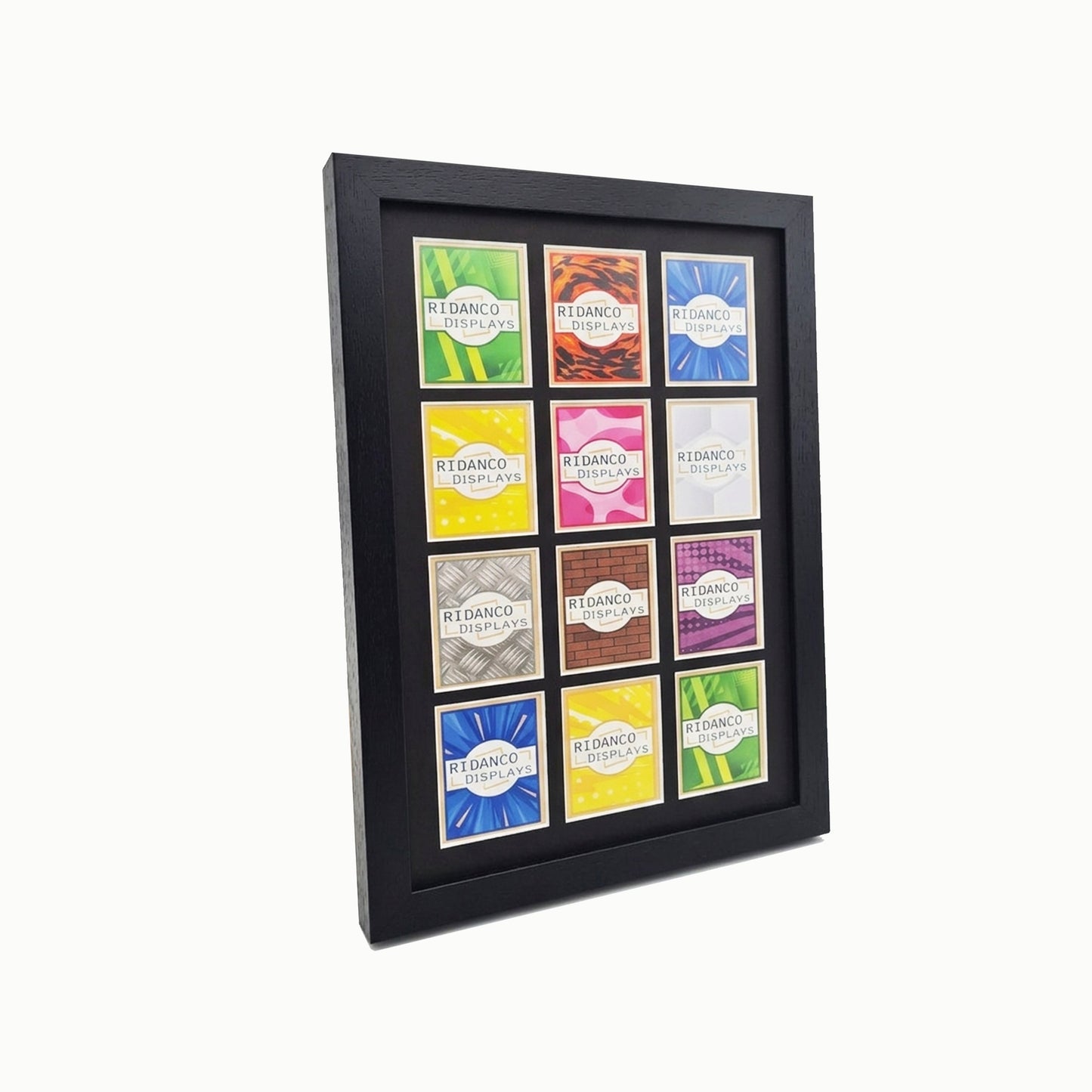 12 (3x4) Raw Trading Card Display Frame | Black | Ridanco Core